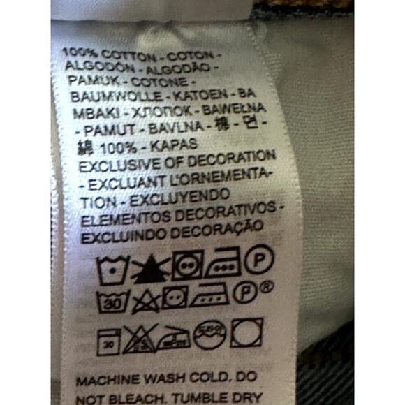 Levis' 501 Blue Denim Distress Cut Off High Rise Button Fly Jean Shorts Size 25 - Picture 4 of 6